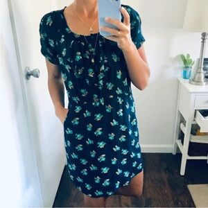 Rebecca Taylor Blue Casual Short Sleeve Scoop Neck Sundress